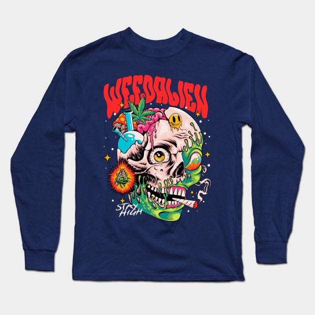 Weed alien Long Sleeve T-Shirt by KDX